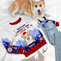 Thumbnail for On the Naughty List Personalized Ugly Christmas Sweatshirt, Funny Xmas Gift For Dog Lovers AB