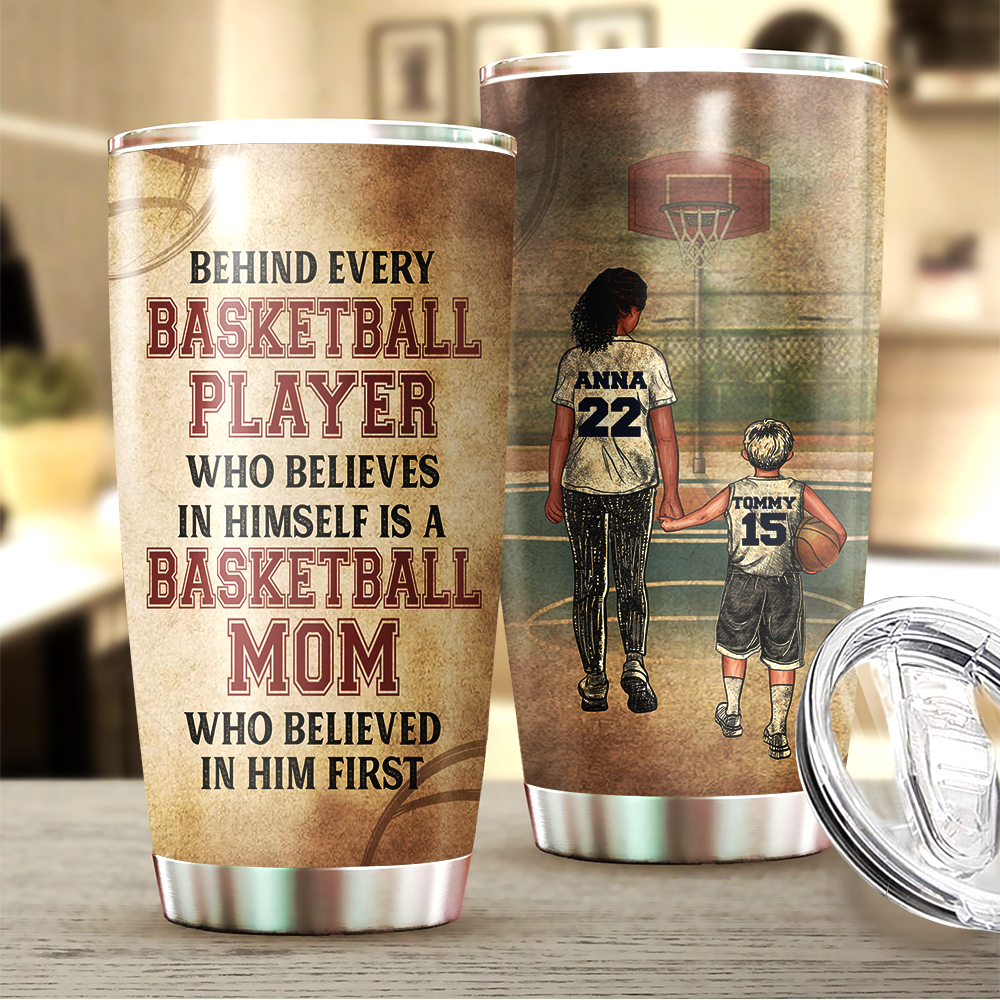 Behind Every Basketball Player - Personalized Tumbler AA
