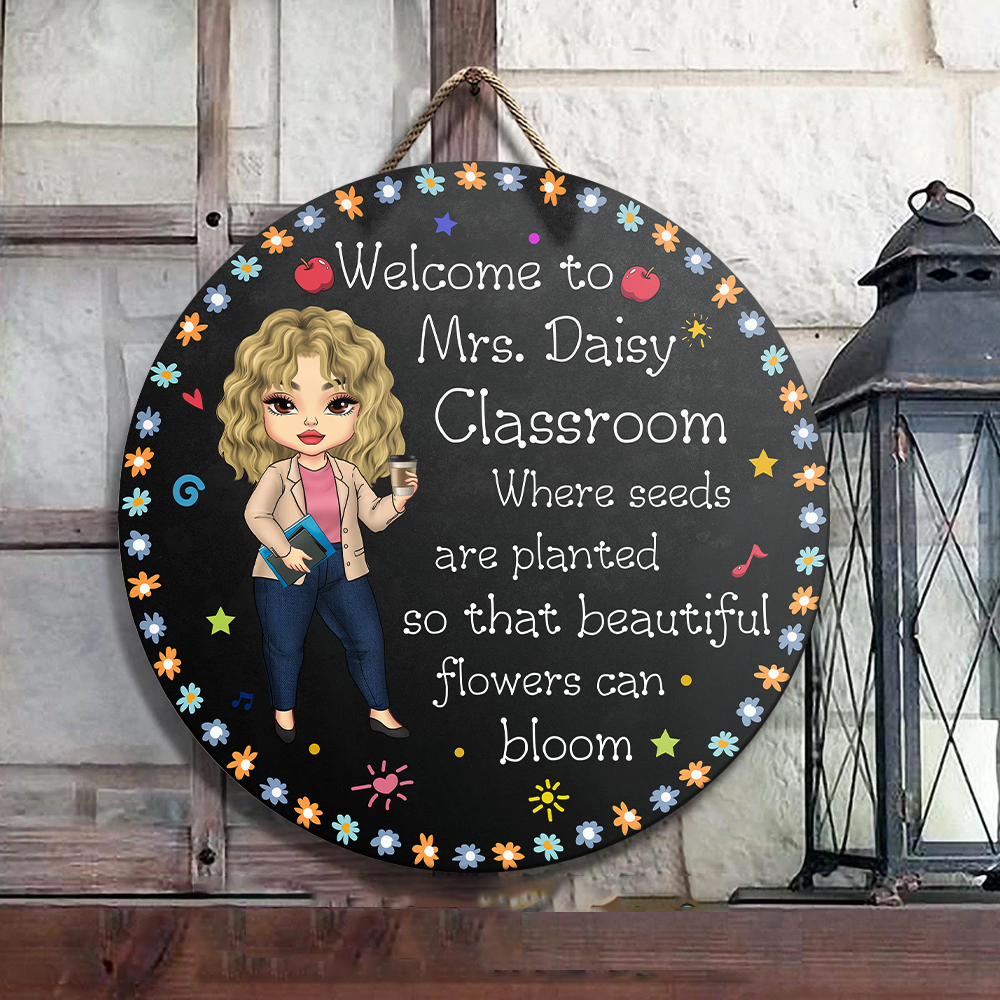 Seed Flowers Bloom Door Sign, DIY Gift For Back To School Z