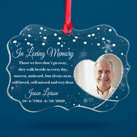 Thumbnail for Upload Photo Loss Of Someone Family Member Memorial Christmas Acrylic Ornament, Customized Holiday Ornament AE