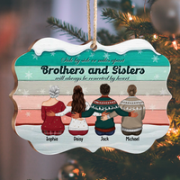 Thumbnail for Brothers & Sisters Will Always Connect By Heart Benelux Shaped Wood Christmas Ornament AE