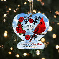 Thumbnail for Personalized Memorial Cardinal A Big Piece Of My Heart Lives In Heaven Printed Acrylic Ornament, Holiday Gift For Family AE