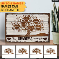 Thumbnail for This Grandma Belongs To Personalized Canvas Wall Art AK