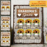 Thumbnail for Grandma's Sunflower Garden Gifts, Personalized Canvas Wall Art AK
