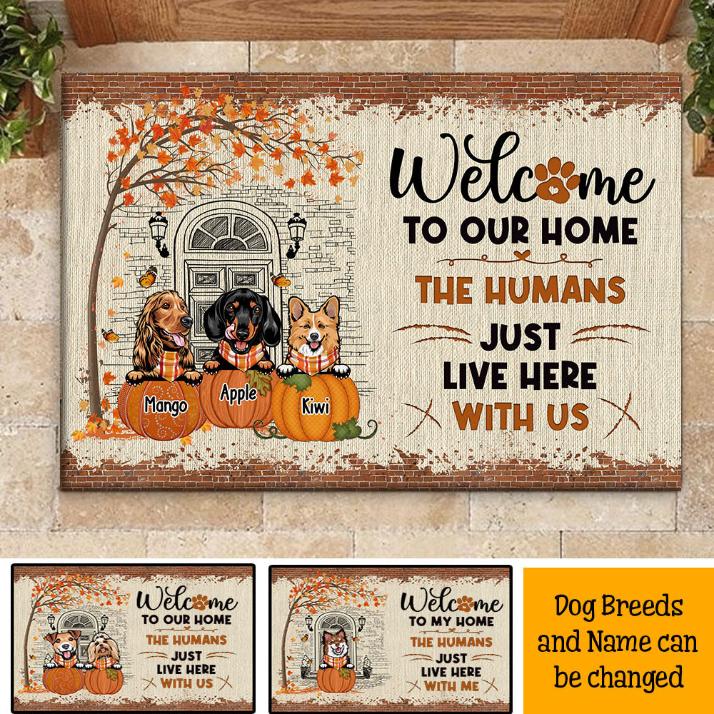 Welcome To Our Home Custom Doormat, DIY Gift For Dog Lovers AB