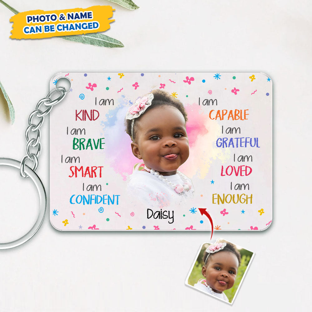 Personalized I Am Kind Acrylic Keychain, Gift For Daughter JonxiFon