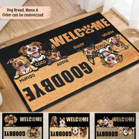 Thumbnail for Custom Welcome Goodbye Dog Doormat, DIY Home Decor AB