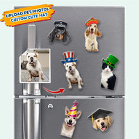 Thumbnail for Custom Photo Cute Pet Hat Magnets, Fridge Magnet, Gift For Dog Cat Lovers JonxiFon