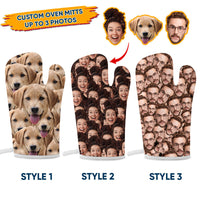 Thumbnail for Custom Multiple Face Photo Oven Mitts & Potholder, Kitchen Gift FC