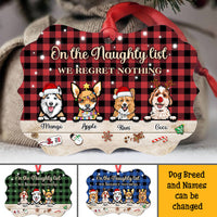 Thumbnail for Personalized On The Naughty List We Regret Nothing Dog Christmas Benelux Ornament AE