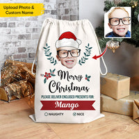 Thumbnail for Custom Holly Flower Photo Christmas Bag, Christmas Gift AB