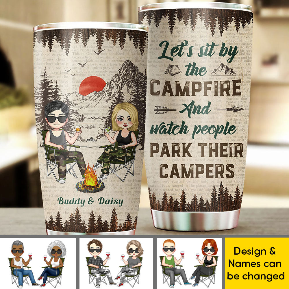 Personalized Camping Partners For Life Husband And Wife Tumbler, Gift For Camping Lover AA