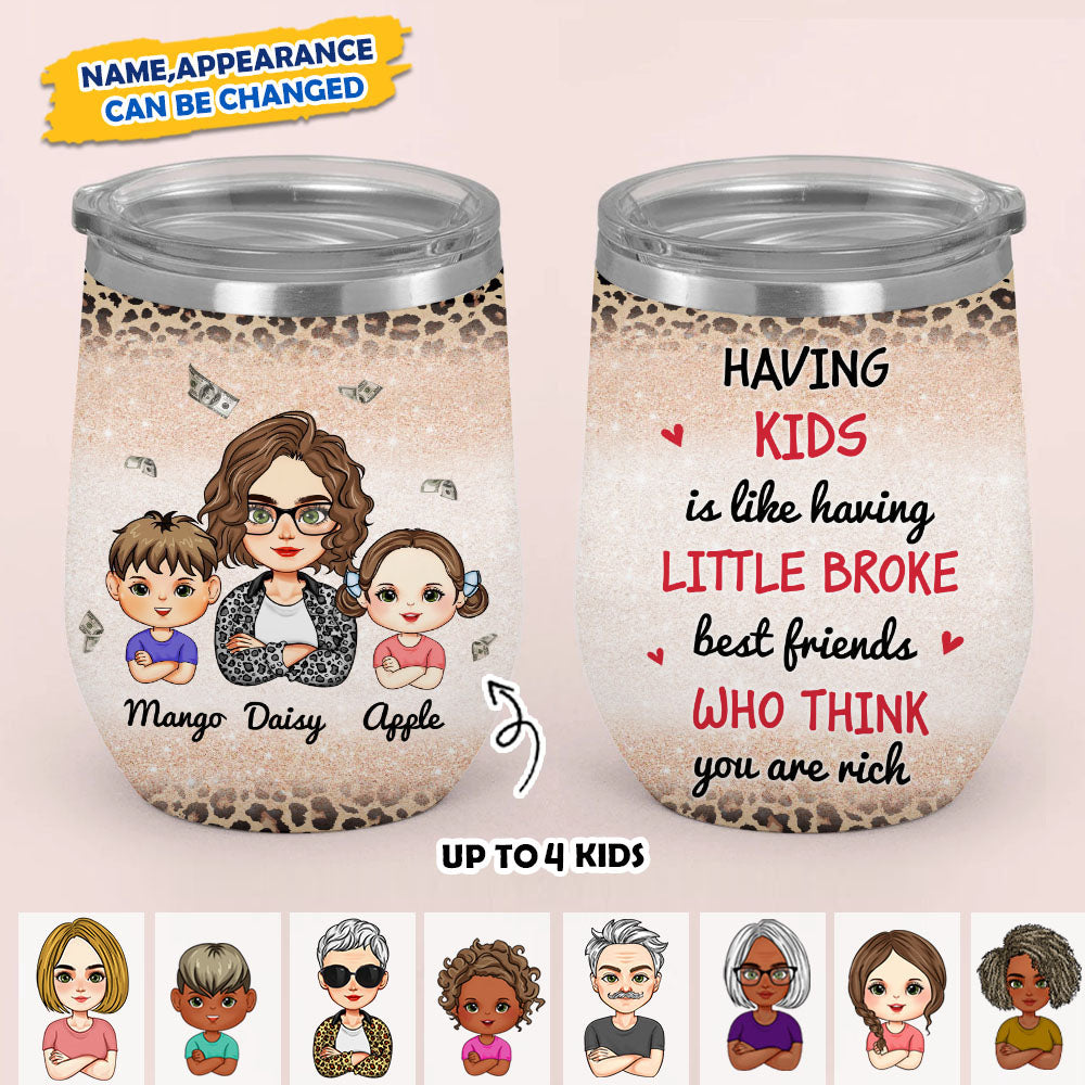 Having Kids Mother's Day Gift For Mom- 12oz Personalized 304 Grade Stainless Steel Tumbler JonxiFon