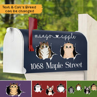 Thumbnail for Cats Opened Here Personalized Address House Magnetic Mailbox Cover, Personalized Gift For Cat Lovers AF