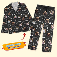 Thumbnail for Custom Dog Cat Photo With Name Pajamas Set, Pet Lover Gift AB