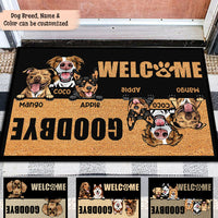 Thumbnail for Custom Welcome Goodbye Dog Doormat, DIY Home Decor AB