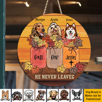 Thumbnail for Fall for Jesus Dog Door Sign, Wooden Home Decor Gift Z