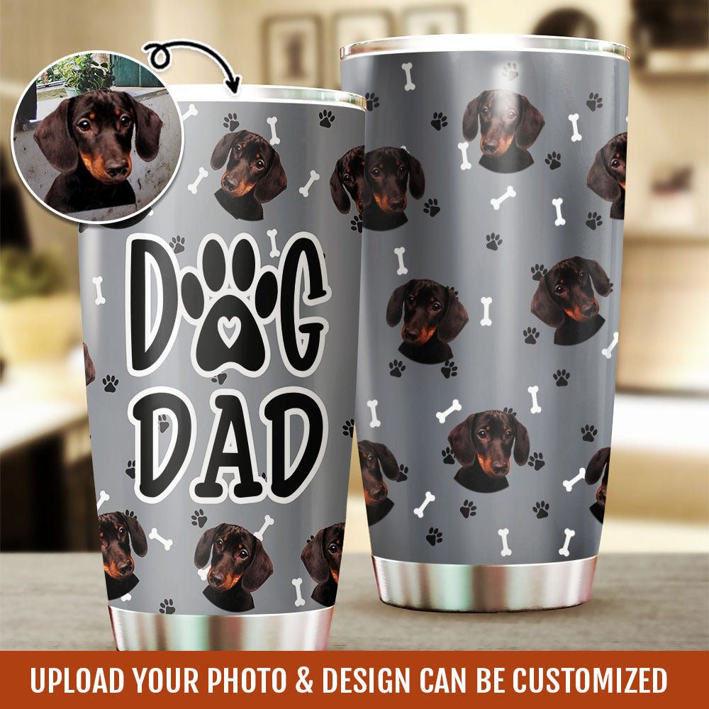 Dog Mom With Dog Photo Tumbler, Best Gift for Dog Lovers AA