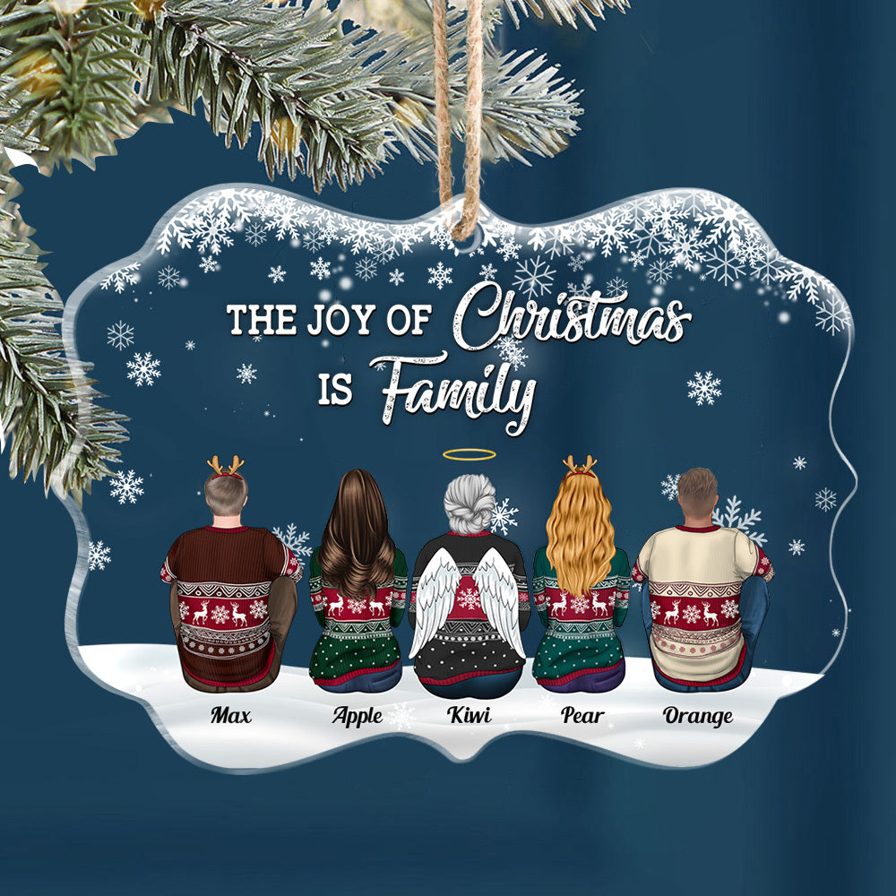 The Joy Of Christmas Is Family Printed Acrylic Ornament, Family Ornament AE