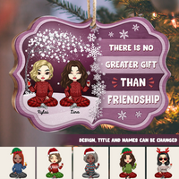 Thumbnail for Personalized There Is No Greater Gift Than Besties Friend Printed Wood Ornament, Christmas Gift For BFF AE