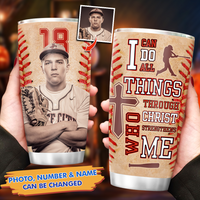 Thumbnail for Personalized Upload Photo Baseball Tumbler, Gift For Baseball Lover AA