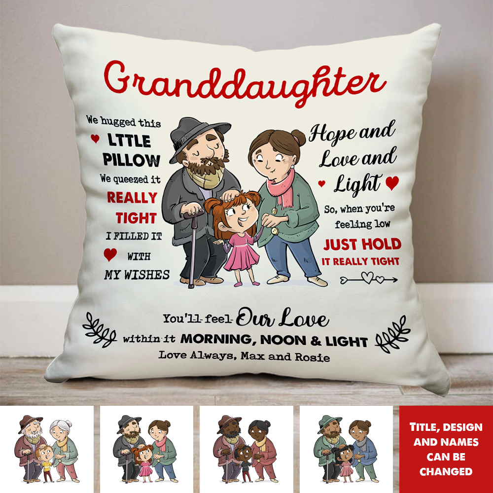 To My Grandson Granddaughter From Grandma Grandpa Pillow, Gift For Family Member FC