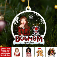 Thumbnail for Personalized Dog Mom Christmas Printed Acrylic Ornament, Gift For Dog Lover AE