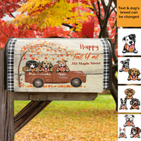 Thumbnail for Happy Fall Dog Truck Magnetic Mailbox Cover, Dog Lover Gift AF