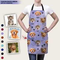 Thumbnail for Custom Dog Cat Paws Photo Apron, Pet Lover Gift AI