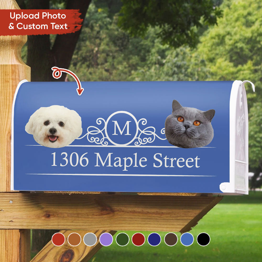 Custom Big Head Cutout Photo Dog Cat Mailbox Cover, Christmas Gift AF