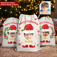 Thumbnail for Custom Face Photo Baby Claus Family Christmas Bag, Christmas Gift AB