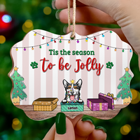 Thumbnail for Custom Happy Pawlidays Dog Cat Printed Wood Ornament, Christmas Gift AE
