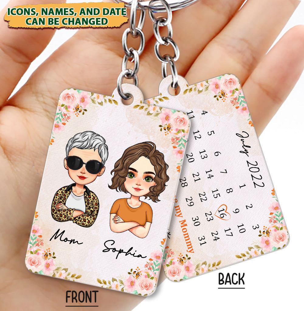 Personalized The Day You Became My Mom Acrylic Keychain, Gift For Mom JonxiFon