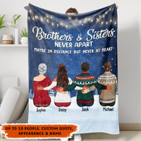 Thumbnail for Custom Brothers & Sisters Never Apart Fleece Blanket, Family Gift For Siblings AB