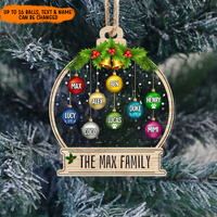 Thumbnail for Personalized Family Custom Angel Pet Christmas Balls Printed Acrylic Ornament, Holiday Gift For Family AE