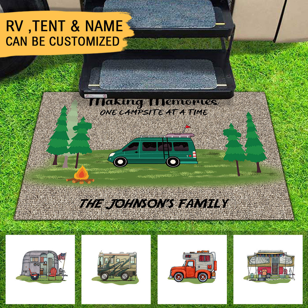 Making Memories One Campsite At a Time, RVs Doormat Gift For Campers AB