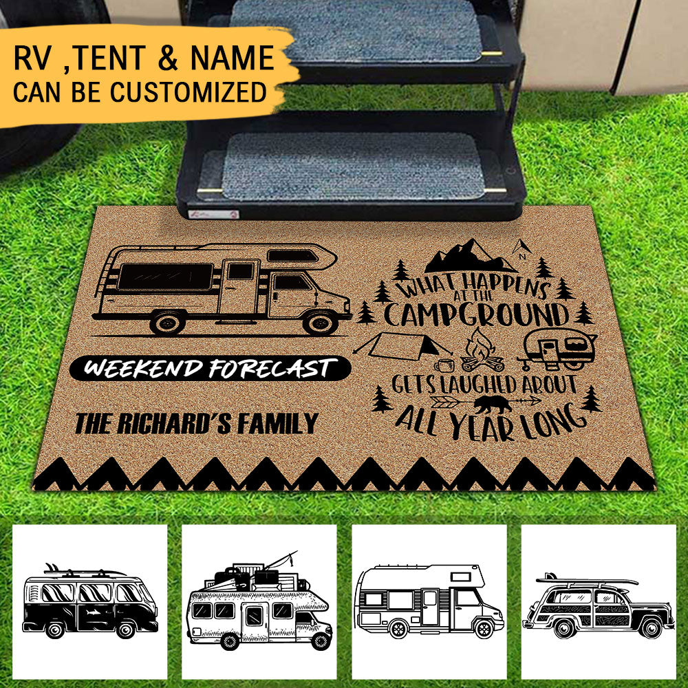 Weekend Forecast, What Happens At The Campground - Camping Doormat AB