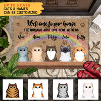Thumbnail for Welcome to Our House - The Human Live Here With Us - Doormat For Cat Lovers AB