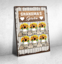 Thumbnail for Grandma's Sunflower Garden Gifts, Personalized Canvas Wall Art AK