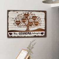 Thumbnail for This Grandma Belongs To Personalized Canvas Wall Art AK