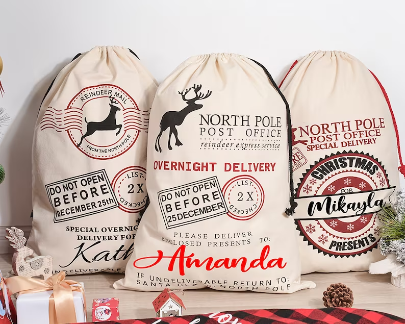 Custom Name Santa Sack Christmas Bag, Christmas Gift For Family Dung-Diep