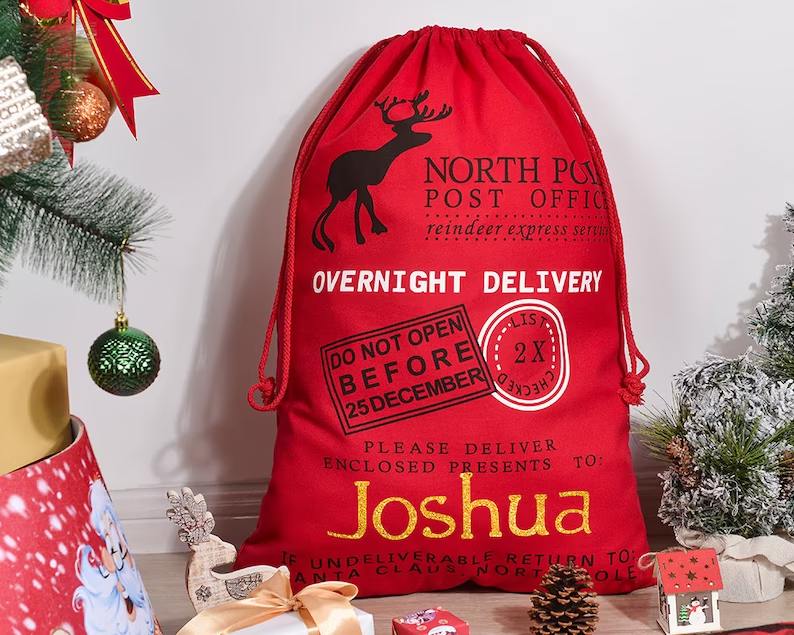 Custom Name Santa Sack Christmas Bag, Christmas Gift For Family Dung-Diep