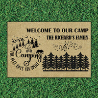 Thumbnail for Welcome To Our Camp, The Best Day Are Spent – Camping Welcome Doormat AB