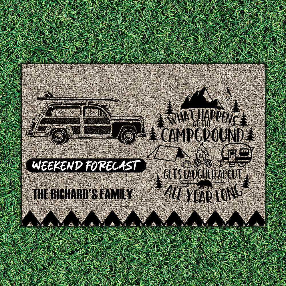 Weekend Forecast, What Happens At The Campground - Camping Doormat AB