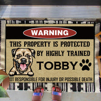 Thumbnail for This Property Is Protected By Highly Trained Dog - Funny Dog Doormat AB