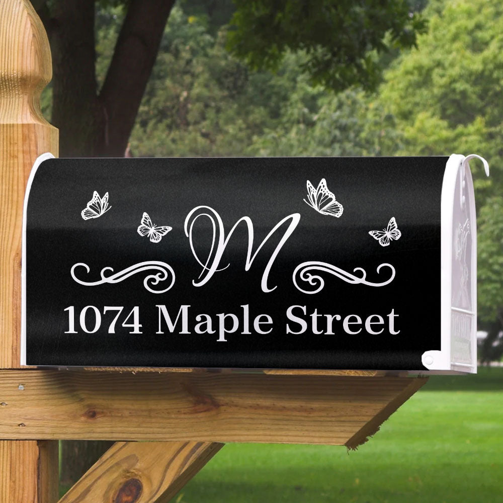 Butterflies Address Mailbox Cover, Mailbox Numbers Decals AF