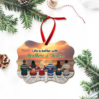 Thumbnail for Personalized Family Members Brother Sister MDF Ornament AE