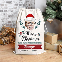 Thumbnail for Custom Holly Flower Photo Christmas Bag, Christmas Gift AB