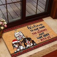 Thumbnail for Personalized  Dog Cat Welcome To Our Home Christmas Doormat, House Decor AB