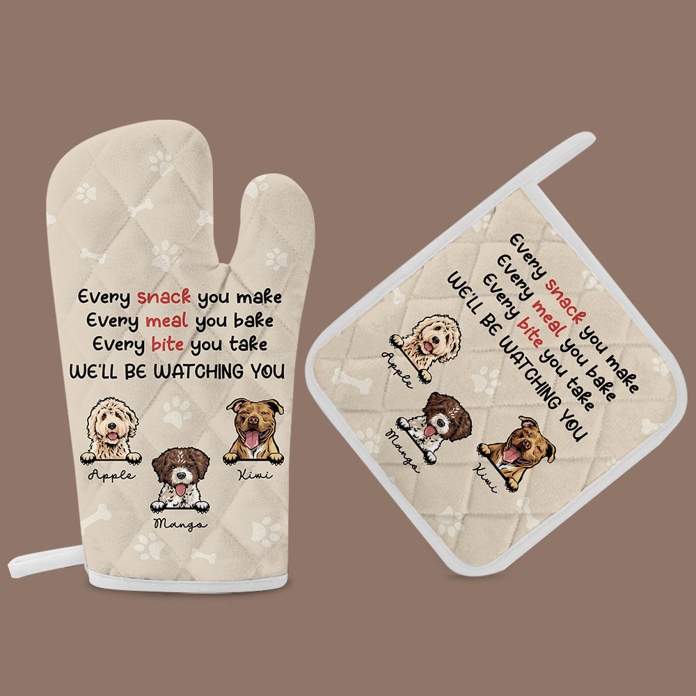 Custom Every Snack You Make Oven Mitts & Potholder, Pet Lover Gift AI